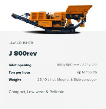 Máy nghiền hàm di động Rockster J800rev